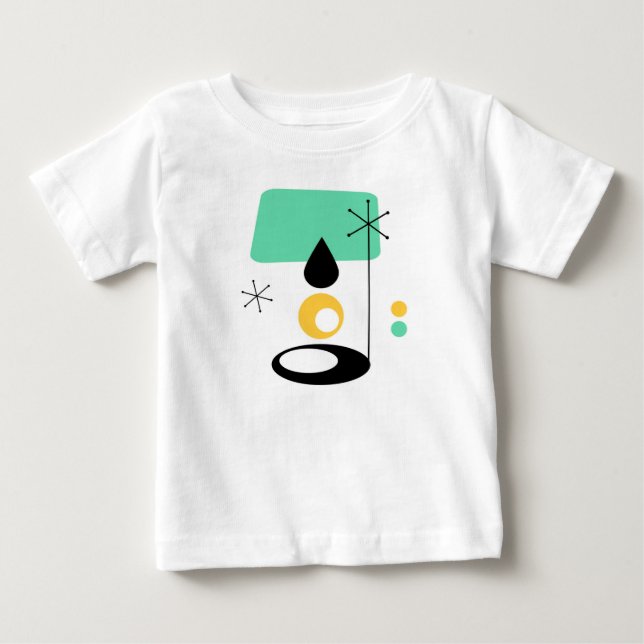 modern lampa design mitten av 1900-talet blå guld tee shirt (Framsida)