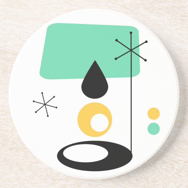 Modern lampdesign i mitten av århundradet blå guld underlägg sandsten (Framsidan)