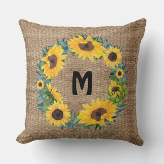 Modern Land Blommigt Solros Jute Personalize Kudde