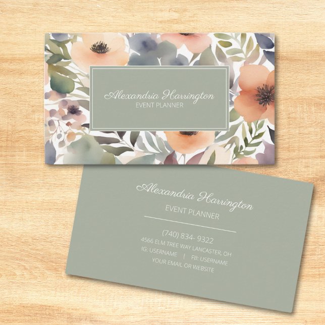 Modern Land Flowers Visitkort (Skapare uppladdad)