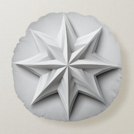 Modern Land Grått och White Star Rund Kudde