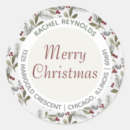 Modern Land-jul - kuvert (20) Runt Klistermärke