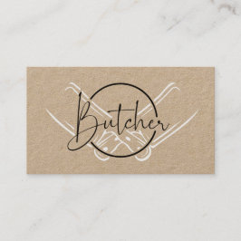 Modern Land Kraft Butcher Logotyp Visitkort
