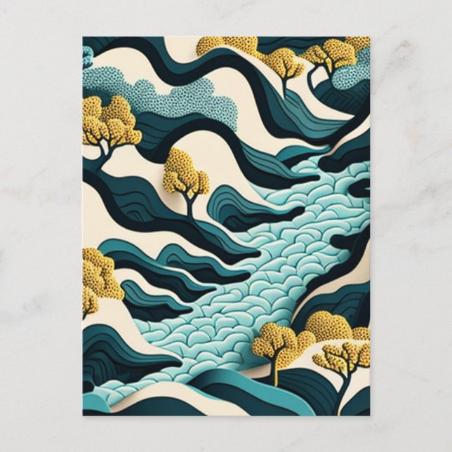 Modern Landscape Inbjudan Vykort (Framsida)