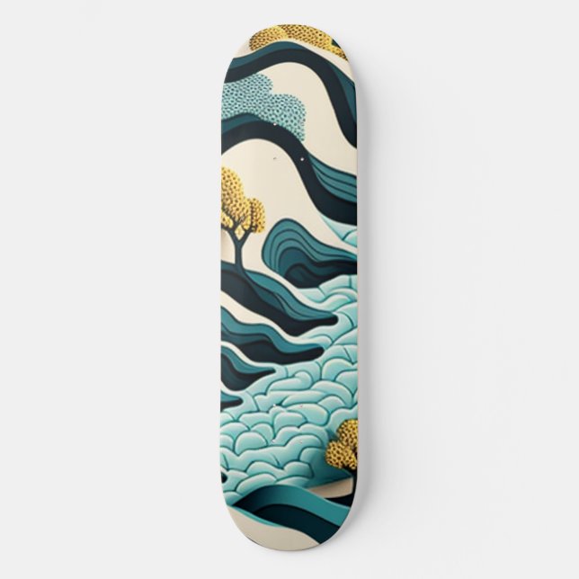 Modern Landscape Mini Skateboard Bräda 18,5 Cm (Framsida)