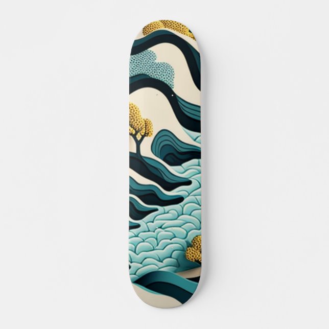 Modern Landscape Mini Skateboard Bräda 18,5 Cm (Framsida)