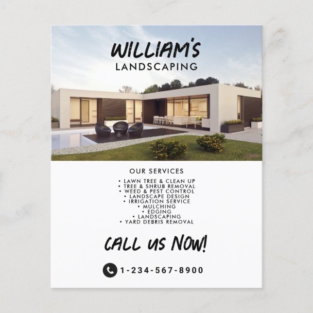 Modern Landscaping Garden Designer Lanscaper Flygblad (Framsidan)