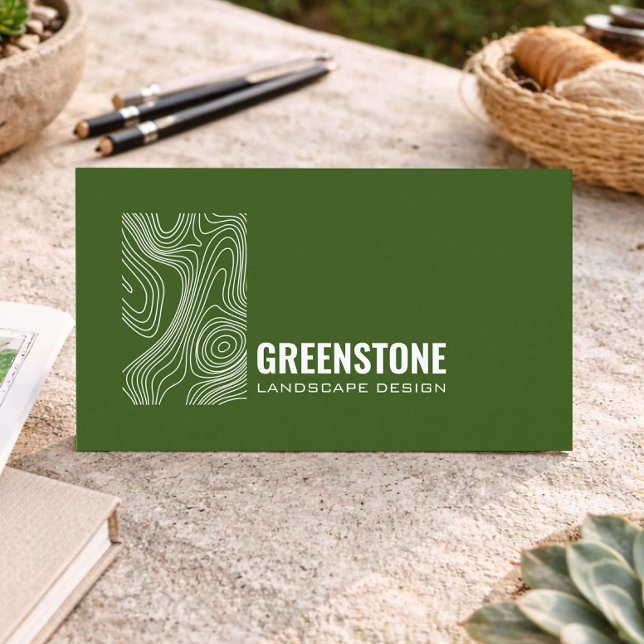 Modern Landskapsdesign Minimal Topografisk Design  Visitkort (Skapare uppladdad)