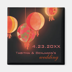 Modern Lanterns Bröllop spara datum Magnet
