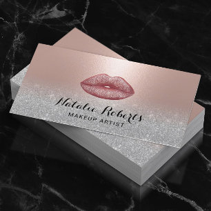 Modern Läppar Salon Ro Guld Makeup-konstnär Visitkort