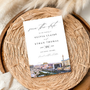 Modern Las Vegas Skyline Destination Wedding Spara Datumet