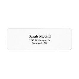 Modern, läsbar, svart och vit Elegant i trendiget Returadress Etikett