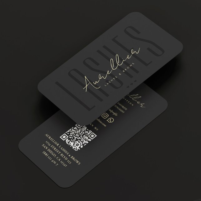 Modern Lash Brows Makeup Artist Black Beauty Visitkort (Modern Lashes Brows Makeup Artist Black Beauty Business Card
)