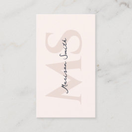 Modern Lash Makeup Artist Pastel Rosa Monogram B Visitkort