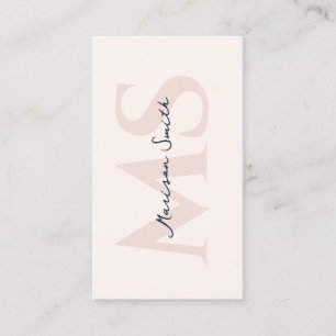 Modern Lash Makeup Artist Pastel Rosa Monogram B Visitkort