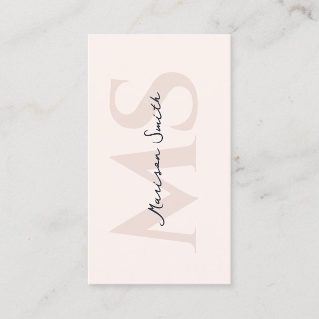 Modern Lash Makeup Artist Pastel Rosa Monogram B Visitkort (Framsida)