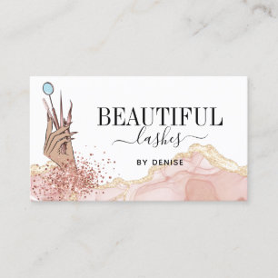 modern lash-tekniker, hand-glitter busi visitkort