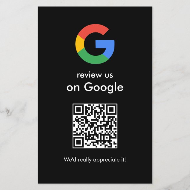 Modern läsning för att granska Google QR-kod affär Flygblad (Framsidan)
