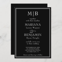 Modern låst Gräns-minimalistiskt svart Bröllop