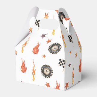 Modern Lastbil Tävla Boys Birthday Watercolor Whit Presentaskar