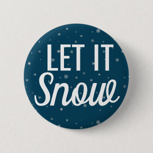 Modern låt det snöa blå med snöflingor knapp