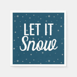 Modern låt det snöa blå med snöflingor pappersservett