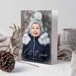 Modern Låt det snöa skriptfoto Helgkort