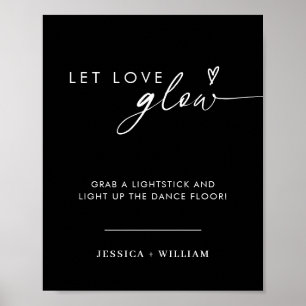 Modern låt Kärlek glans Bröllop-glapp gå-signatur Poster