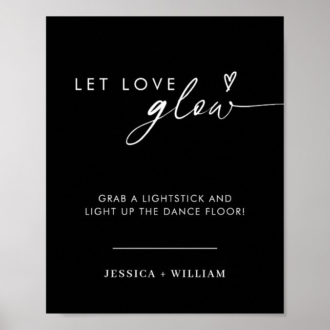 Modern låt Kärlek glans Bröllop-glapp gå-signatur Poster (Framsidan)