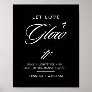 Modern låt Kärlek glans Bröllop-glapp gå-signatur Poster