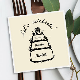 Modern Låt oss Celebrate Personlig Bröllop Napkin Pappersservett