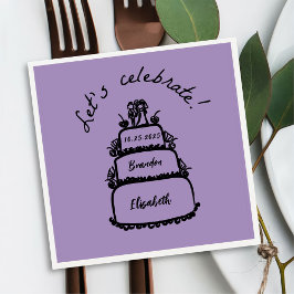Modern Låt oss Celebrate Personlig Bröllop Napkin Pappersservett