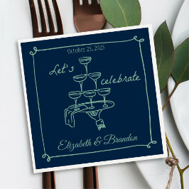 Modern Låt oss Celebrate Personlig Bröllop Napkin Pappersservett