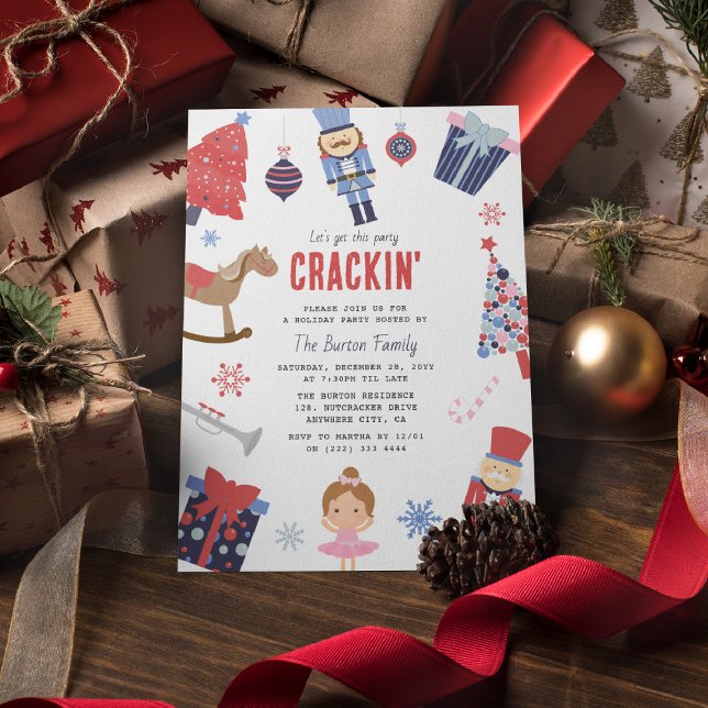 Modern Låt oss få den här Party-krackin-Julfesten Inbjudningar (Skapare uppladdad)