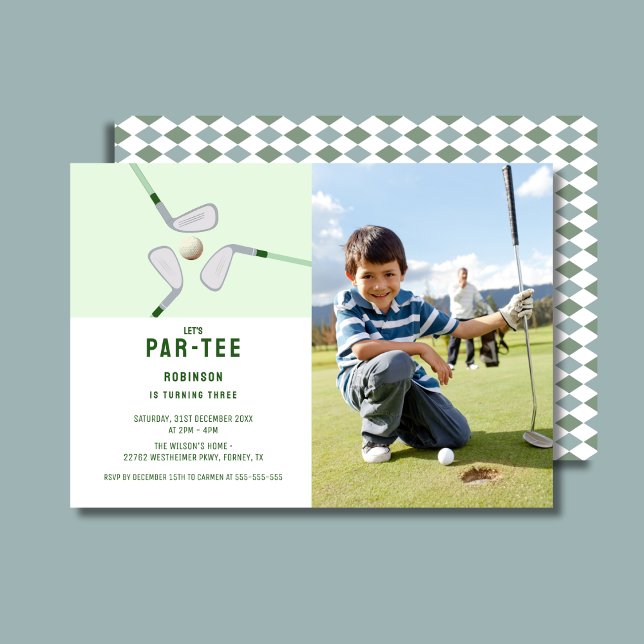 Modern Låt oss golffödelsedagsfoto av Par-T Inbjudningar (Skapare uppladdad)