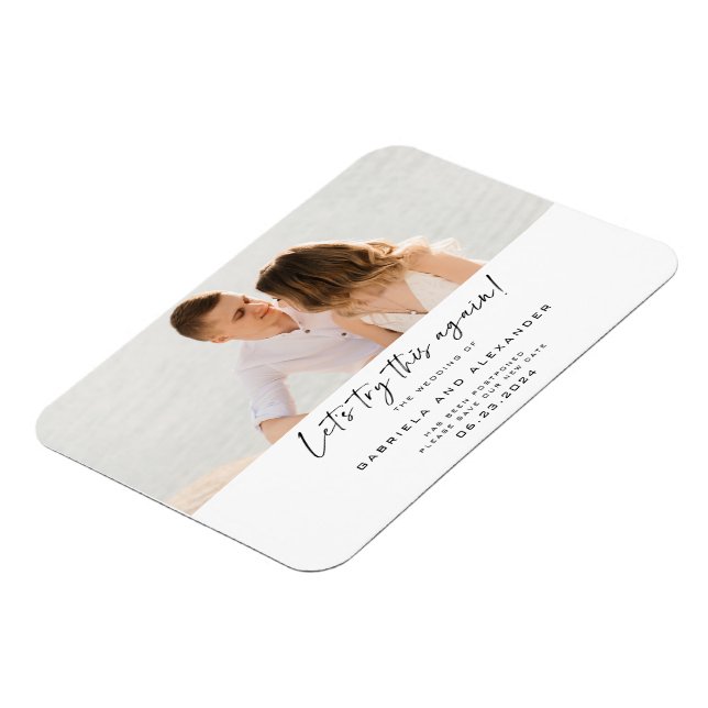 Modern Låt oss Prova det här igen, Calligraphy Pho Magnet (Vänstra Sidan)