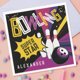 Modern Låt oss Strejka upp Färg Rosa Bowling Party Pappersservett