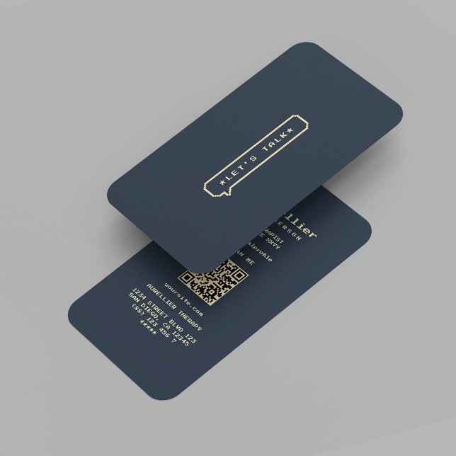 Modern Låt oss Talk Psychiatrist Therapist Mörk bl Visitkort (Modern Let's Talk Psychologist Therapist Dark Blue Business Card
)