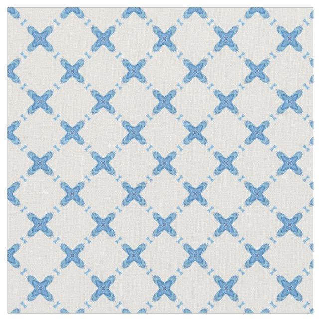 Modern lattice blue white classy mönster tyg (Närbild)