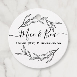 Modern Laurel Löv Märkre Gåvor Etiketter