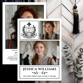 Modern Laurels 3 Photo Class of 2026 Graduation  Meddelande