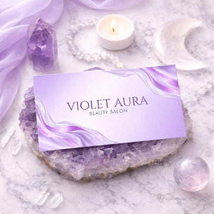 Modern Lavendel Agat Marmor Metallisk Lila Visitkort