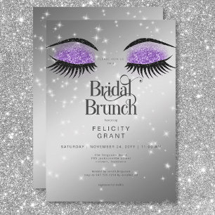 Modern Lavendel Lila Glam Ögon Bröllopsbrunch Inbjudningar