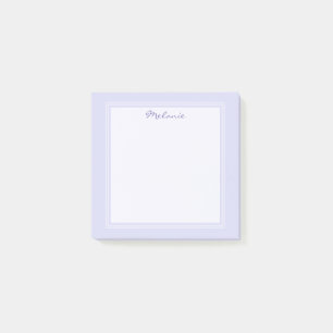 Modern Lavendel Lila Syren Vit Kant Script Post-it Block