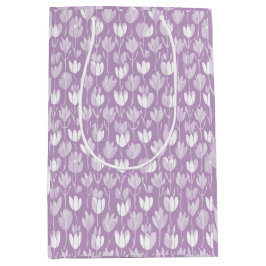 Modern Lavendel Tulpan Vit Blommönster