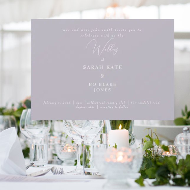 Modern Lavender Bröllop Bride Parents Inbjudningar (Skapare uppladdad)
