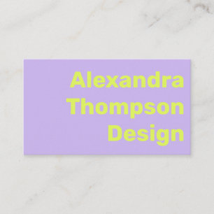 Modern Lavender Chartreuse, fetstil, enkel Visitkort