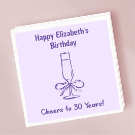 Modern Lavender Cheers till 30 år Birthday Napkin Pappersservett