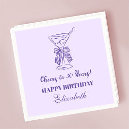 Modern Lavender Cheers till 30 år Birthday Napkin Pappersservett
