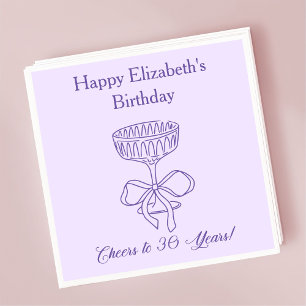 Modern Lavender Cheers till 30 år Birthday Napkin Pappersservett